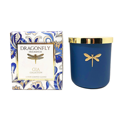 Gia Navy Dragonfly Candle