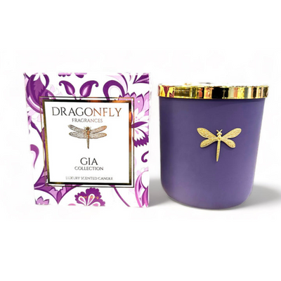 Gia Dragonfly Purple Candle