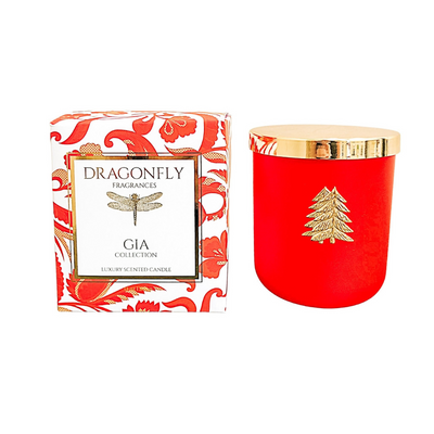 Gia Red Candle with Tree Dragonfly Fragrances