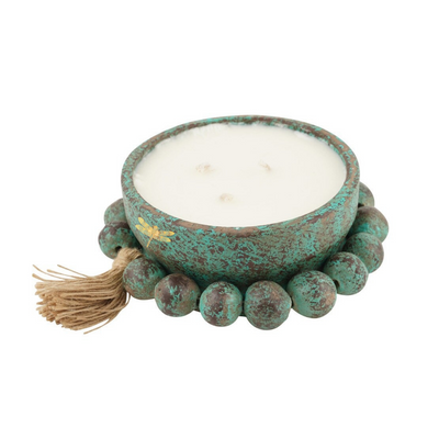 Boho Beadzie Beaded Candle