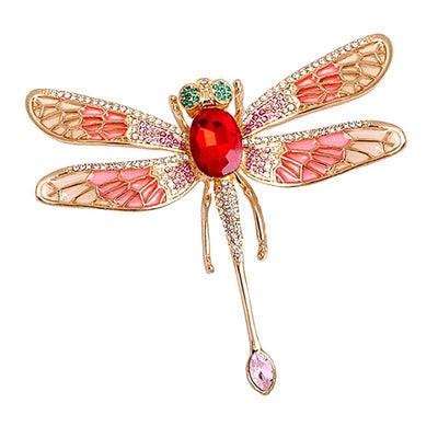 Dragonfly Pink Red Pin